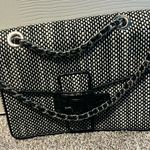 The Limited  black and white herringbone shoulder bag with chain strap Photo 0