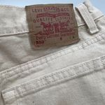 Levi's Vintage 90s Levi’s 550 Relaxed Fit Tapered Leg Ecru Denim High Rise Irregular Photo 8