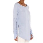 Free People  Snowy Bohemian Thermal Oversized Shirt Baby Blue Rain medium Photo 5