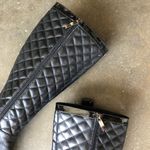Quilted Black Leather Heeled Tall Boots Size 6.5 Photo 4