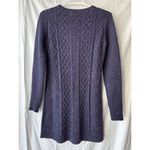 Theory Mayly Fleck Wool Cable Knit Sweater Dress Purple Blend Womens Size Small Photo 1