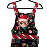 No Boundaries  Jr's Holiday Cat Jumpsuit Stretch Velvet, Sz 1 Photo 5