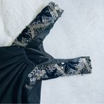 Laundry by Shelli Segal  Beaded One Shoulder Gown Black Jersey Size 6 Mini Dress Photo 2