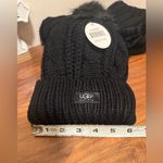 NWT Winter black cable knit Beanie Hat Scarf Set Photo 10