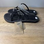 Plaka Braided‎ Rope Sandals Black White Flat Gladiator Shoes Size 8 Beach Summer Photo 0