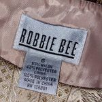 Robbie Bee Sleeveless Gold Beige Floral Metallic Dress - size 6 Photo 4