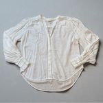 L'Agence L’AGENCE Kiera Ladder White Button Down Boho Top Photo 1