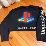 PlayStation Long Sleeve Shirt Multicolor Logo Japanese letters crop y2k vintage Photo 2