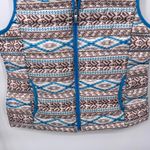Ariat Ideal Down Western Aztec Vest Large White Blue Brown Polyester Pockets Photo 2