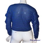 Love j  striped ruched sleeve cropped top Photo 2