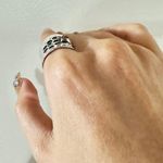 NWOT Honeycomb bee Ring for Women,Silver Coated/Thumb Ring,Boho Ring Jewelry Photo 4