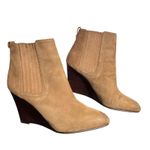Sam Edelman Wedge Boots Womens Size 8.5 Tan Leather Chelsea Pointed Toe Booties Photo 11