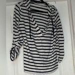 Loft  Navy Blue and White Striped‎ Shirt Photo 0