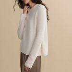 Jenni Kayne  Cashmere Fisherman Sweater in Ivory, Size Small Photo 3