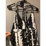Apostrophe  Black And White Halter Neck Tie Neck Backless Dress Size Medium Photo 1