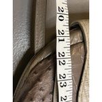 Textured Shoulder Bag Womens Medium Brown Faux Leather Ostrich Croc Applique Photo 10