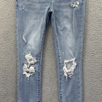 American Eagle  Jegging Jeans Distressed Stretch Mid Rise Light Wash Women 2 x 27 Photo 0