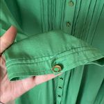 St. John  sport vintage silk stretch green button blouse Photo 5