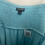 Torrid NWT Blue Cotton Modal Slub V-Neck Smocked Babydoll Tank Photo 4