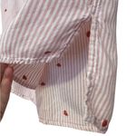 Time & Tru Embroidered Heard Red & White Stripped Button Down Sleeveless Top 100% Viscose Photo 5