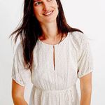 Madewell ivory Eyelet Tassel-Tie Mini Dress sz 10 cream dress Photo 0