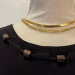 Byer California 90s Tres Paquette Byer CA USA Made Black Silky Beaded Collar Short Sleeve Blouse Photo 7