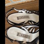 Casadei  Black Leather Open Toe Heels 6.5 Photo 5