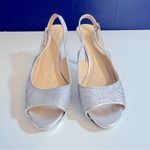 Kate Spade  Silver Peep Toe Slingback Heels Size 7 Photo 1
