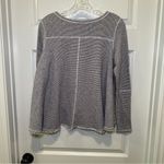 Free People Blue Striped Knit Lacey Love Pullover Sweater Top size S Photo 8