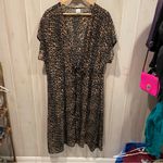 Source Unknown Cute silky sheer leopard print maxi duster tie front cover up robe whimsigoth Photo 6