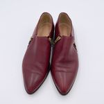 J.Crew  Double Zipper Burgundy Red Leather Pointed Toe Loafer Women's Size 6.5 Photo 3