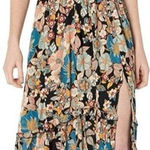 Angie  Womens Floral Smocked Lace Up Back Maxi Dress Small boho bohemian‎ Photo 0