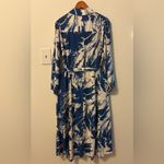 ZARA  Blue and Cream Long Sleeve Dress Photo 4