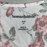 Woman Within  Sz 26/28 2X White - Rose Floral Print Crochet Lace Tank Top Blouse Photo 5