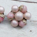 Vintage Clip On Earrings Shades of Pink Cluster Just Over 7/8" Photo 2