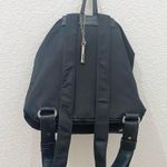 Perlina Vintage  Black Nylon & Leather Buckle Accent Drawstring Backpack Photo 2