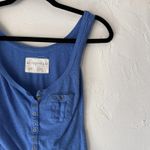 Aeropostale Tank Top Y2K Small Blue Henley Button Pocket Casual Summer Layer Photo 1