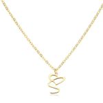 Letter S Cursive Heart Initial Necklace Gold Photo 0