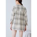 Angels & Castles Tweed Blazer Jacket Plaid Bouclé Wool Polyester Blend Medium Black Photo 3