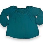 Sami & Jo Womens Blouse Top Shirt Green Pullover Balloon Sleeve V Neck XL Photo 0