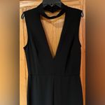 Windsor  Black Deep V-Neck & Deep V-Back Cropped Wide Leg Jumpsuit Size Medium‎ Photo 1