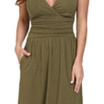 The North Face soft heartwood ruched olive stretch jersey dress small outdoors Photo 0