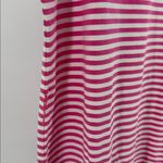 Lands' End  Vibrant Pink and White striped t-shirt Midi Dress casual vacation L Photo 10