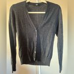 Uniqlo Charcoal Button-Up Cardigan 100% Wool - XS Dark Academia Photo 5