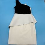 Halston Heritage  Monochrome Asymmetrical Dress Black and White Size 0 Photo 6