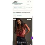 Anthropologie Porridge Clothing Patchwork Floral Mesh Short Sleeve Top Size XS Pink Photo 7