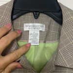 Worthingon Spring longer length blazer windowpane houndstooth brown lime green 6 Photo 2