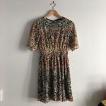 ZARA Basic Collection Moda Floral Print Dress Short Sleeve Size S Lined Photo 4