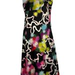 Trina Turk  Y2K Abstract Black Pink Green Neon Silk Satin Halter Dress size 8 Photo 12