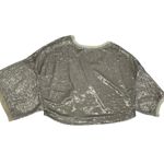 Free People  Top Womens Small Gold Champage‎ Dreams Sequin Blouse Glam Photo 4